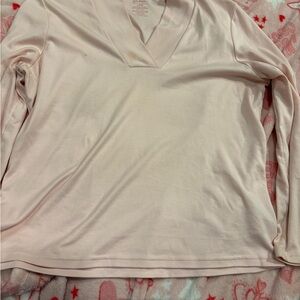 LL Bean light pink V-Neck Top